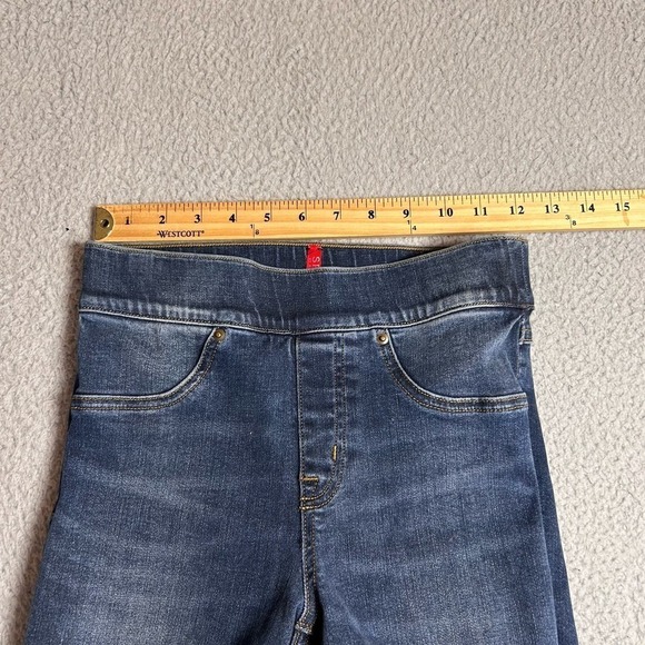 Spanx Jeans Womens XS Medium Wash Distressed Ankle Skinny Fit Pull On Jeans - Picture 6 of 11